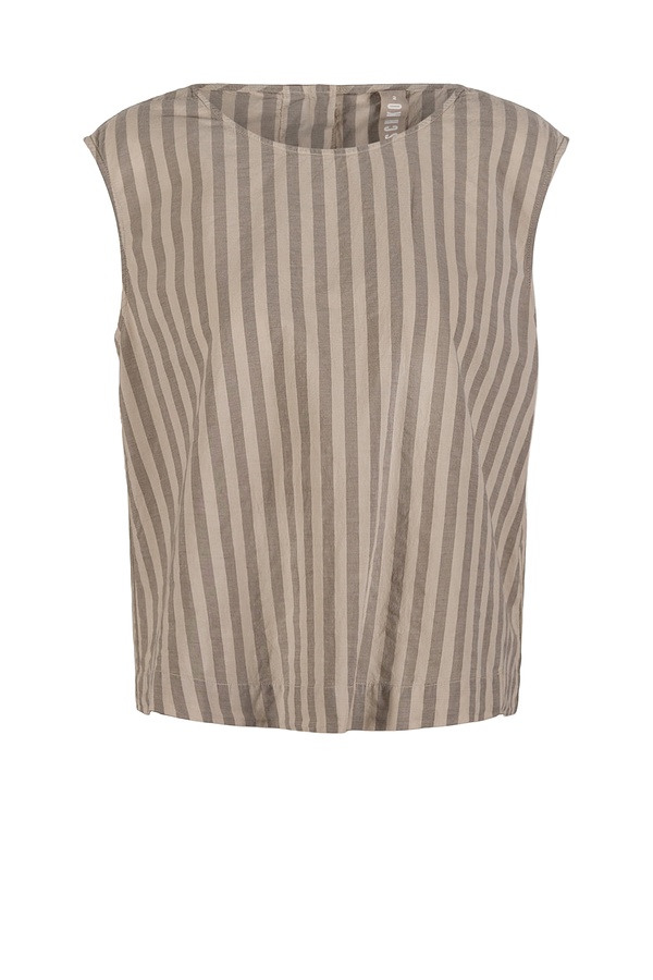 Blouse 509 - Pure Cotton with Chambray Stripes - 120NETTLE - 60250110036