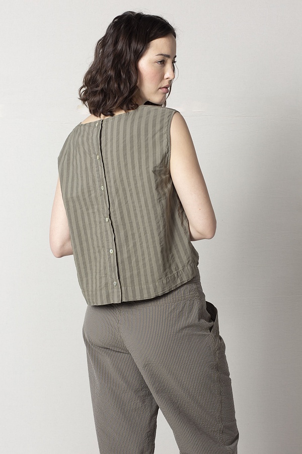 Blouse 509 - Pure Cotton with Chambray Stripes - 770BRANCH - 60250110036