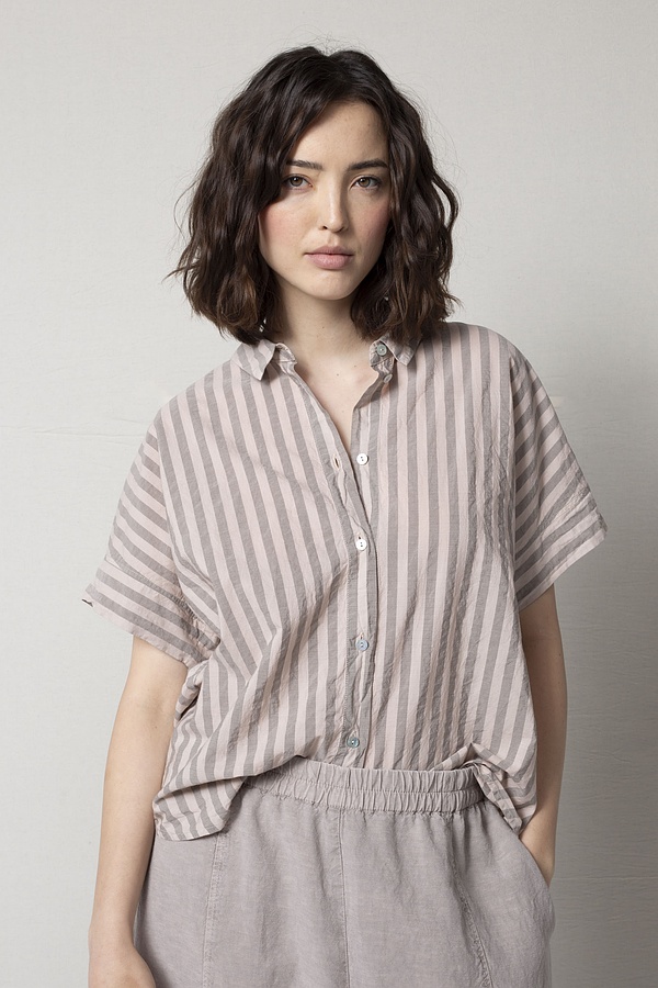 Blouse 510 - Pure Cotton with Chambray Stripes - 310PEONY - 60250110037