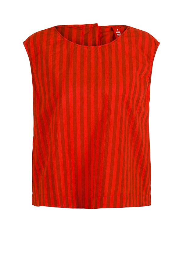 Bluse 509 - Reine Baumwolle mit Chambraystreifen - 240POPPY - 60250110036