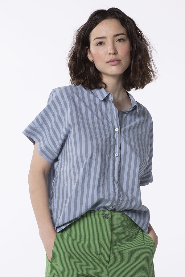 Bluse 510 - Reine Baumwolle mit Chambraystreifen - 420PHLOX - 60250110037