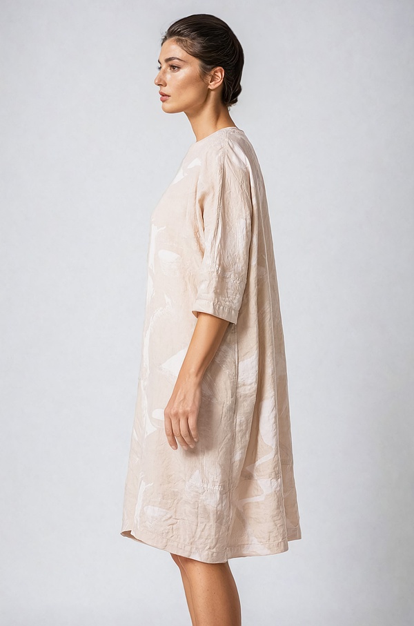 Dress 502 - Linen Print - 110FLAX - 60250310011