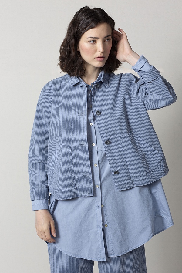 Jacke 501 - Reine Baumwolle mit Seersucker Streifen - 422PHLOX - 60250110033