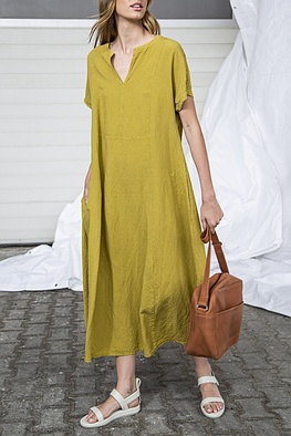 Jurk 206 - Lyocell-Linnenmix - 740OLIVE - 60220110022