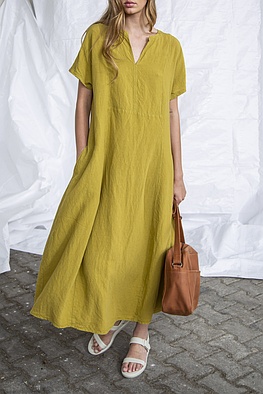 Jurk 206 - Lyocell-Linnenmix - 740OLIVE - 60220110022