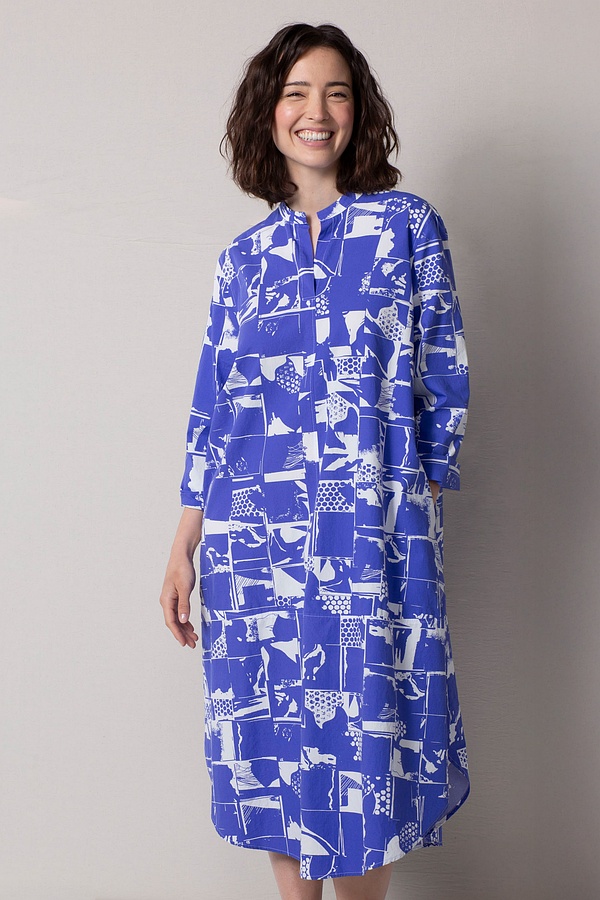 Kleid 511 wash - Collage' Druck auf Baumwollpopeline - 380IRIS - 60250110051