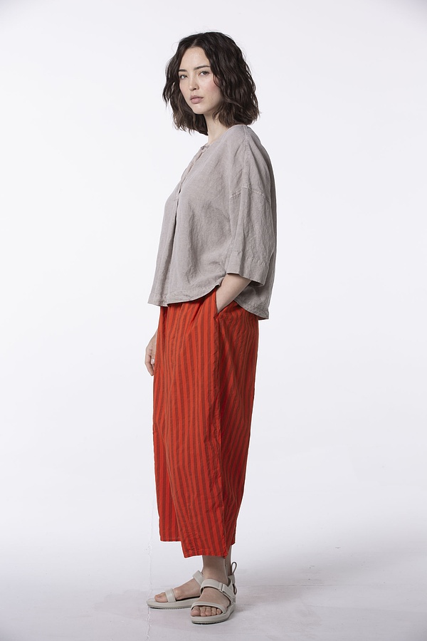 Trousers 510 - Pure Cotton with Chambray Stripes - 240POPPY - 60250110029