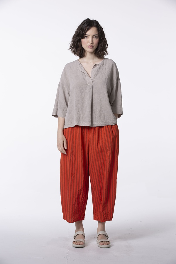 Trousers 510 - Pure Cotton with Chambray Stripes - 240POPPY - 60250110029