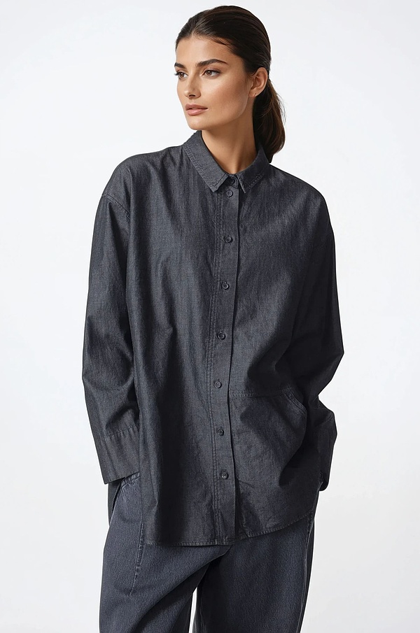 Blouse 307 wash - Cotton Denim - 990BLACK - 10230710034