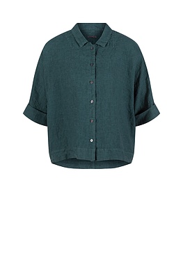 Blouse 522 - Small Gingham Check on Pure Linen - 670MINERAL - 10250110124