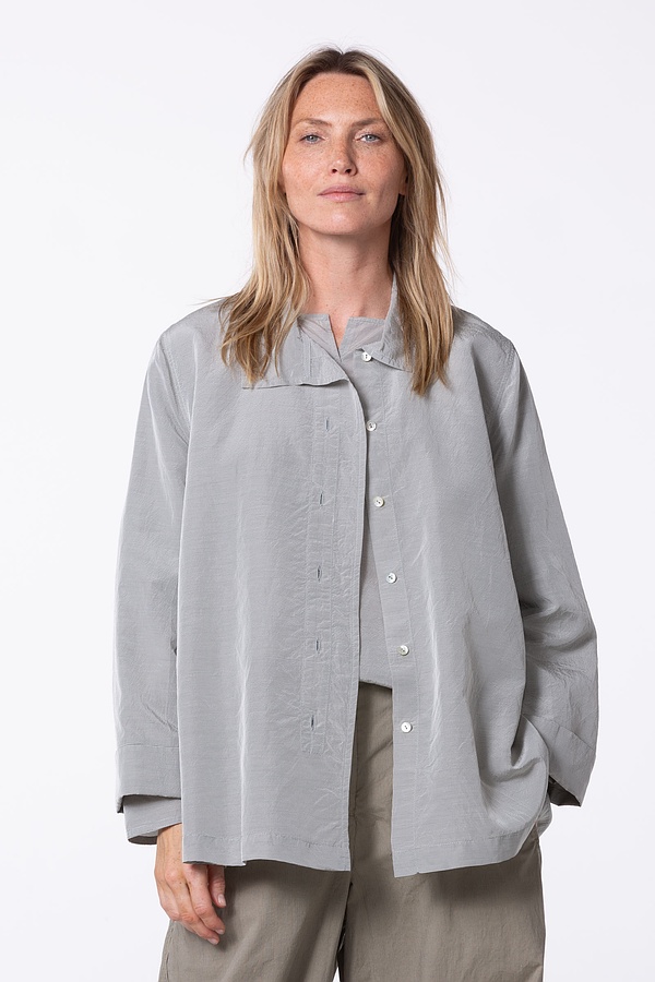Blouse 527 wash - Fine Striped Cotton Cupro Rips - 790TEAK - 10250110130