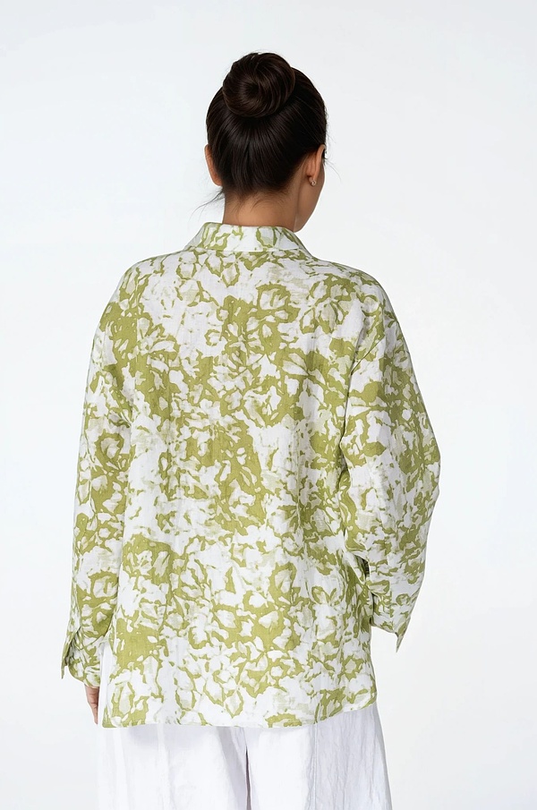 Blouse 531 - Garden' Print on Linen - 750MATCHA - 10250110147