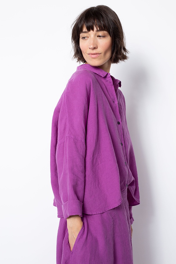 Blouse 532 - Pure Linen - 370PURPLE - 10250110148