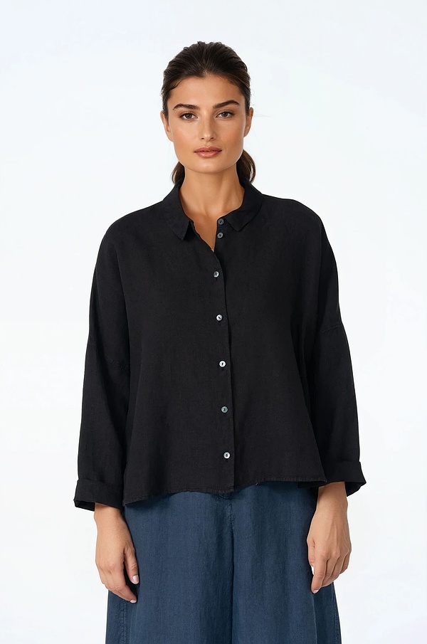Blouse 532 - Pure Linen - 990BLACK - 10250110148