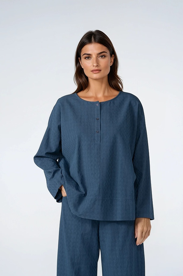 Blouse 533 - Two-tone Dobby in Pure Cotton - 570DENIM - 10250110149