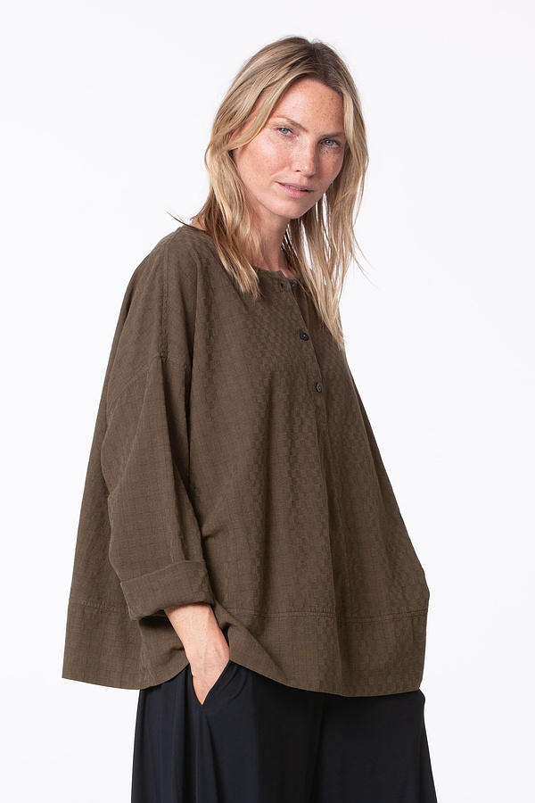 Blouse 533 - Two-tone Dobby in Pure Cotton - 780IVY - 10250110149