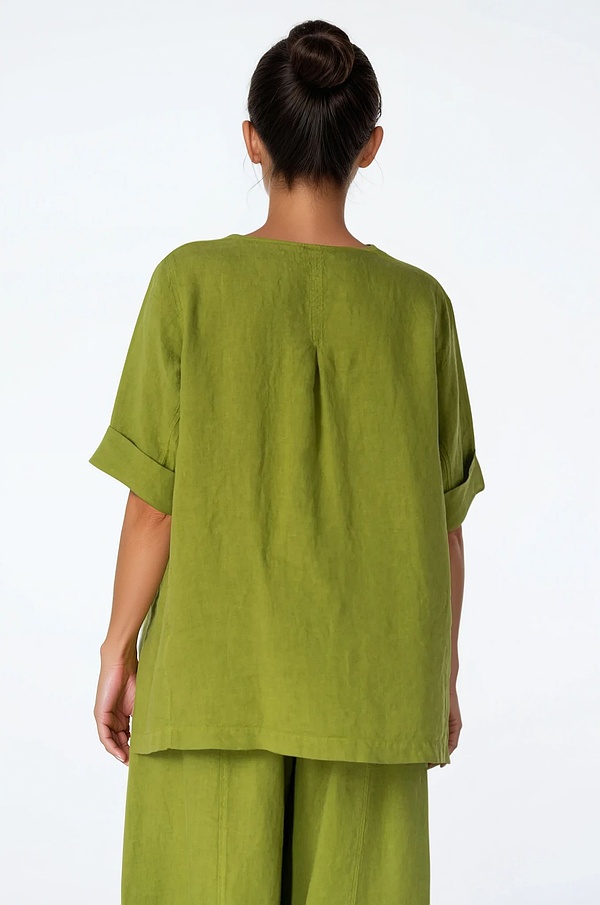 Bluse 519 - Reines Leinen - 750MATCHA - 10250110108