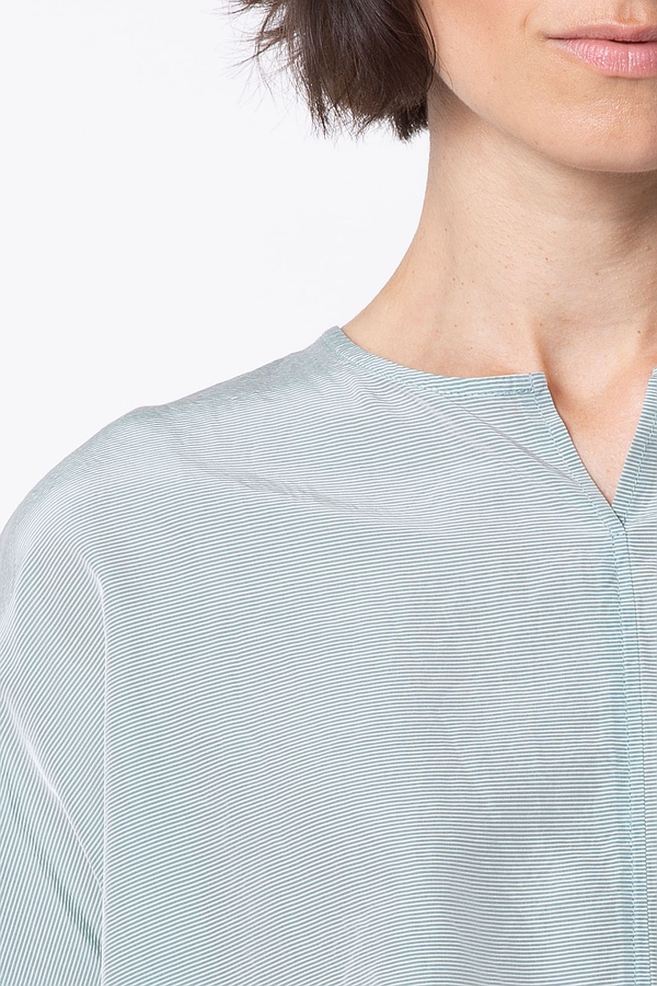 Bluse 521 wash - Fein gestreifter Baumwoll-Cupro Rips - 670MINERAL - 10250110123