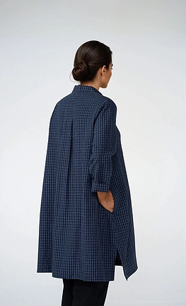 Bluse 524 wash - Leinen-Baumwoll Vichy Delavé - 570DENIM - 10250110126