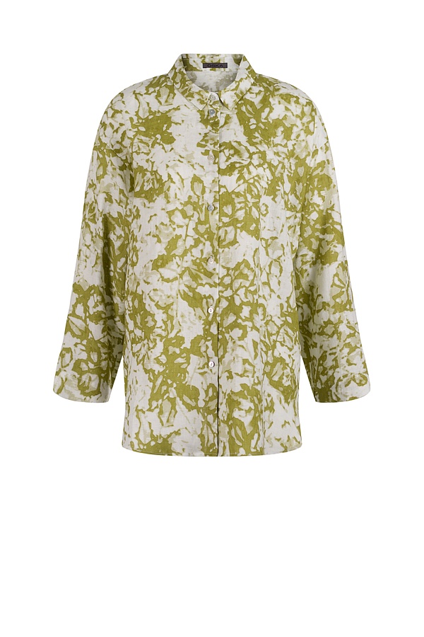 Bluse 531 - Garten' Druck auf Leinen - 750MATCHA - 10250110147