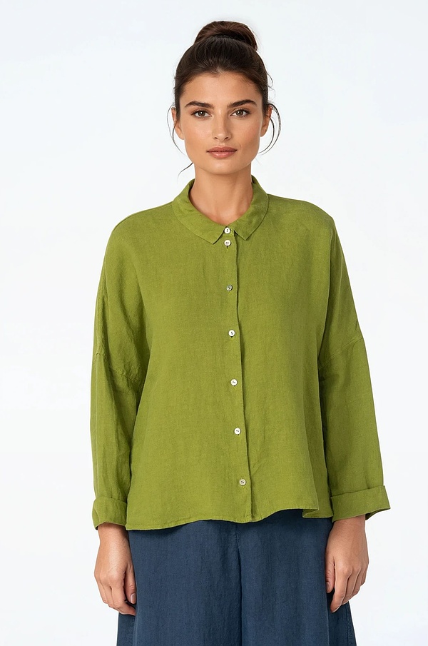 Bluse 532 - Reines Leinen - 750MATCHA - 10250110148