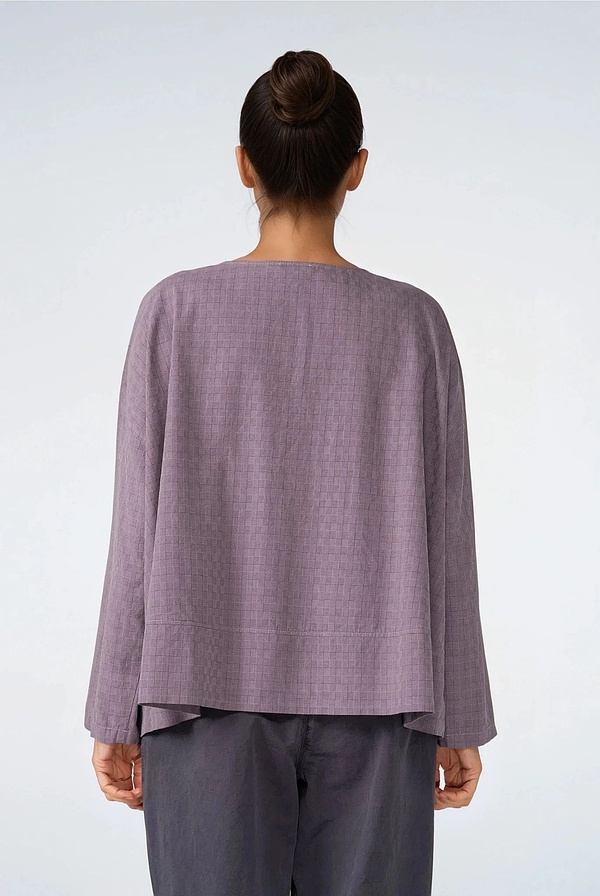 Bluse 533 - Zweifarbiges Schaftmuster aus reiner Baumwolle - 330ROSEWOOD - 10250110149