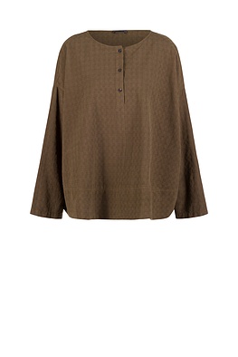 Bluse 533 - Zweifarbiges Schaftmuster aus reiner Baumwolle - 780IVY - 10250110149
