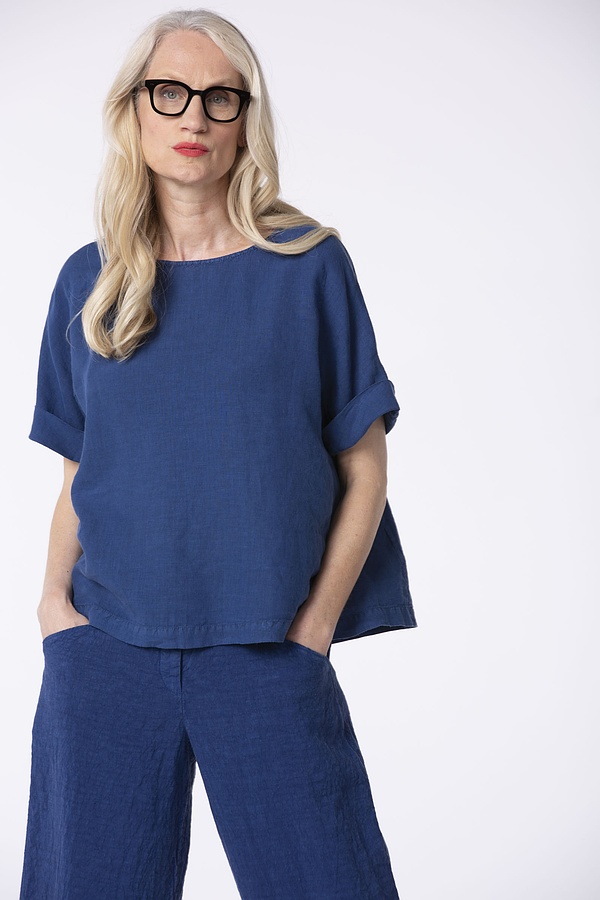 Blouse Vicaare / 100 % Linen 462AZURE
