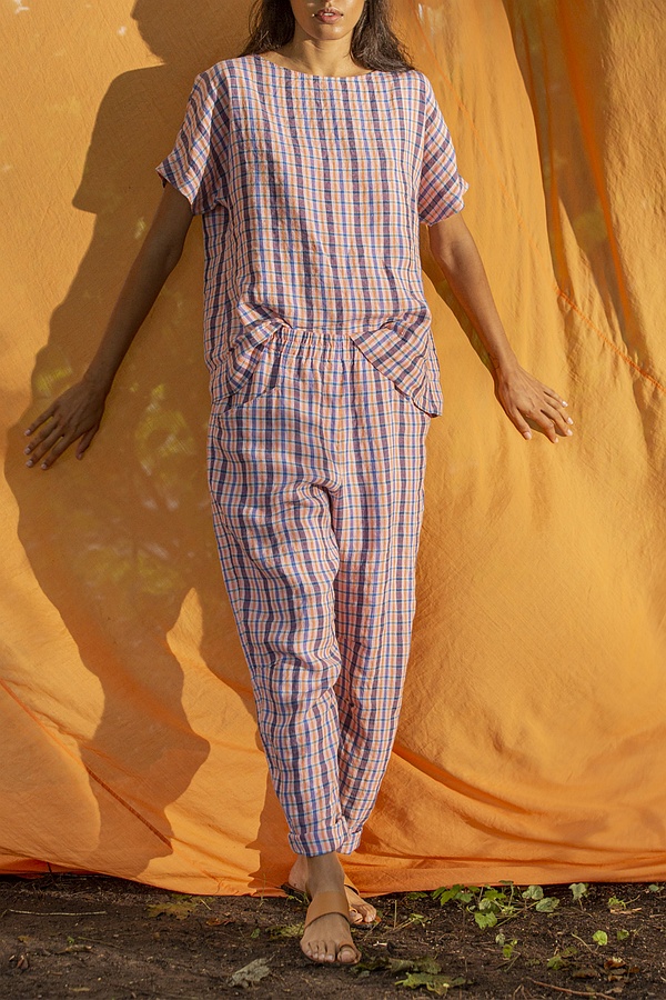 Broek 240 wash - 100% Iers Linnen - 230TANGERINE - 10220110144