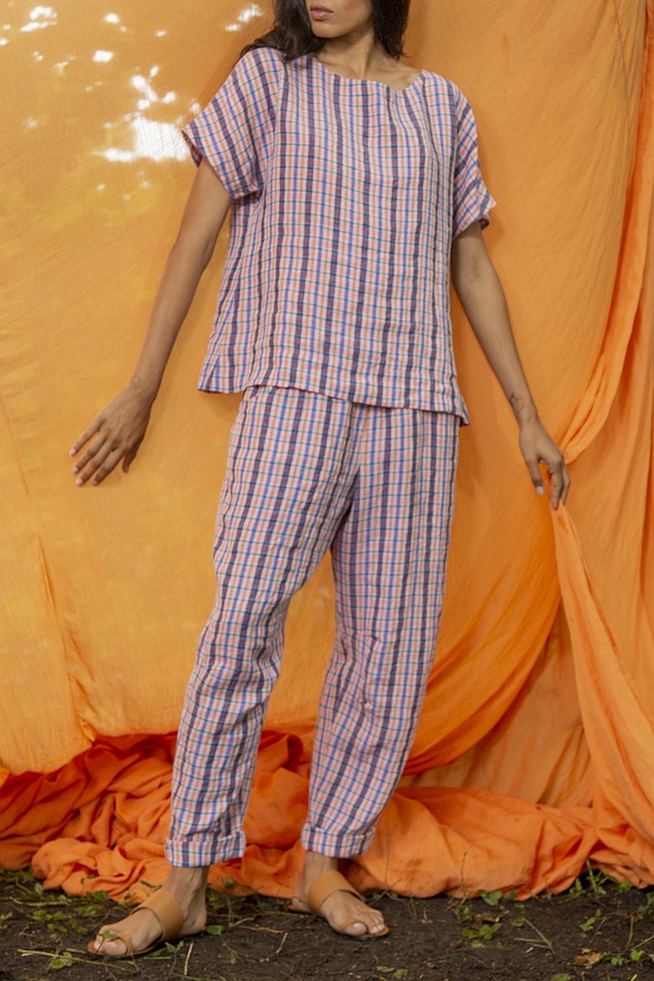 Broek 240 wash - 100% Iers Linnen - 230TANGERINE - 10220110144