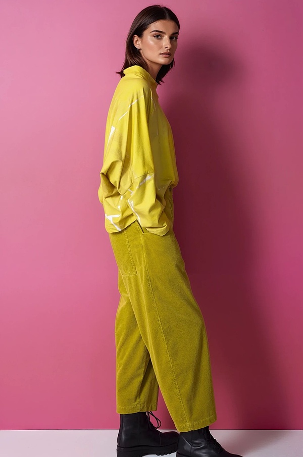 Broek 314 - Stretchkatoenen Ribcord - 142YELLOW - 10230710051