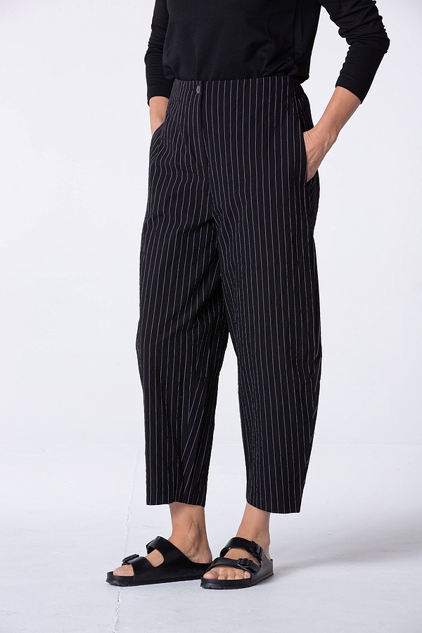 Broek 317 - Katoen met krijtstreep - 990BLACK - 10230110077