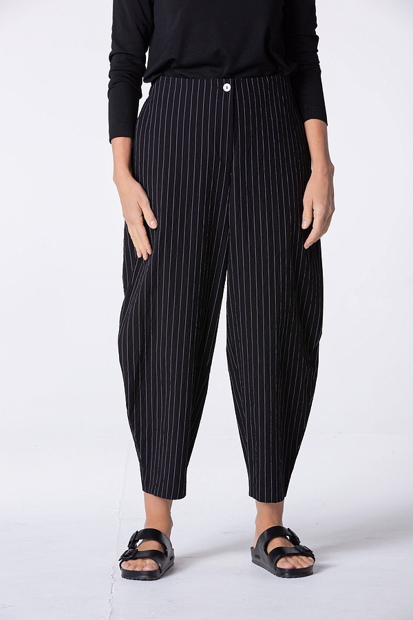Broek 317 - Katoen met krijtstreep - 990BLACK - 10230110077