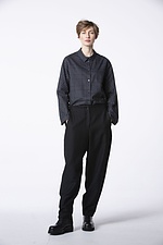 Trousers Inthuit 319 / Virgin wool - linen mix 990BLACK