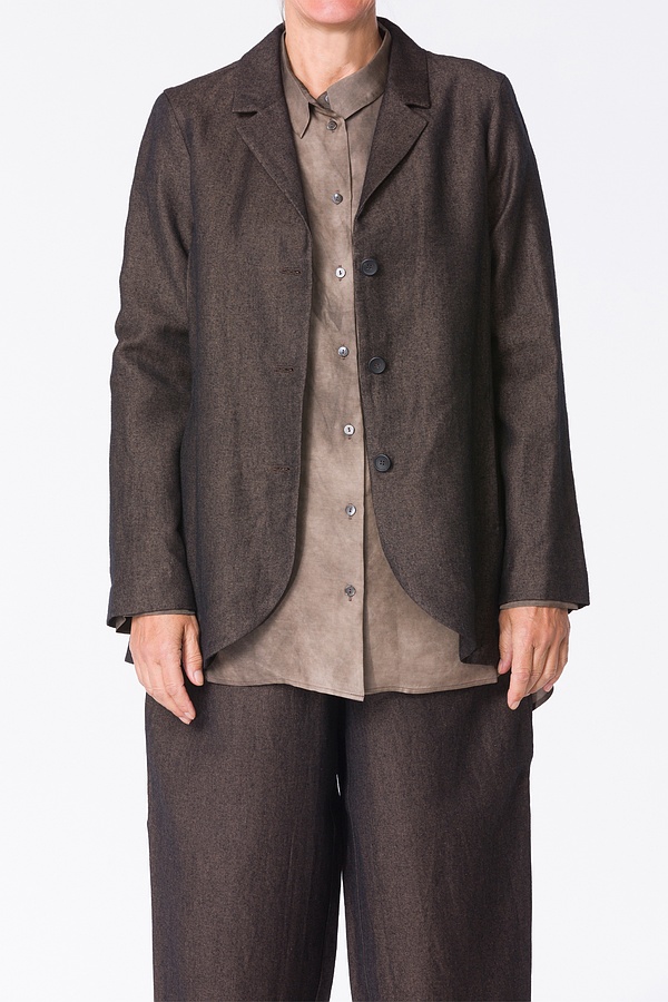 Bunda 317 - Virgin wool - linen mix - 860BARK - 10230710122