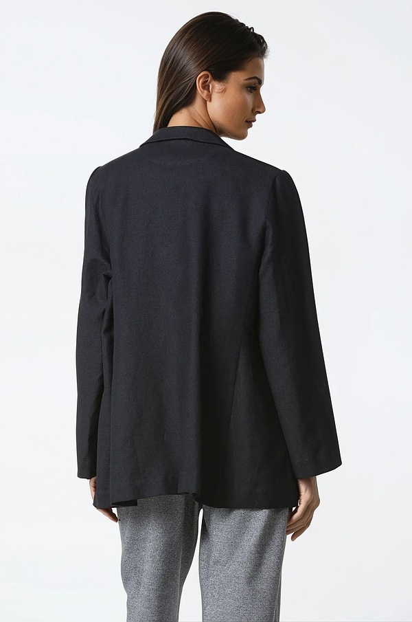 Bunda 317 - Virgin wool - linen mix - 990BLACK - 10230710122