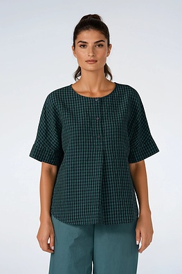 Chemisier 525 wash - Lin Coton Délavé à Carreaux Vichy - 670MINERAL - 10250110127