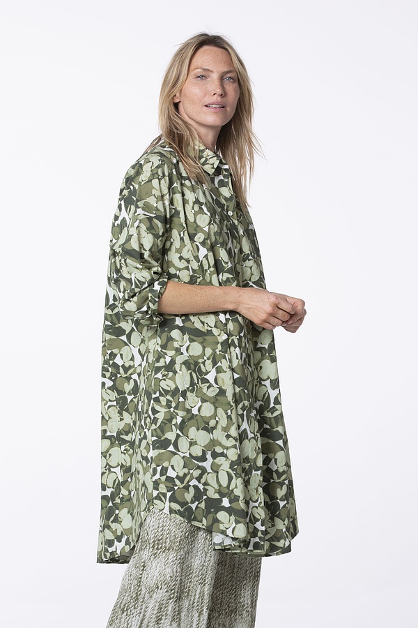 Flower Printed Poplin Dress - Kids - Green | 100962 Poppy