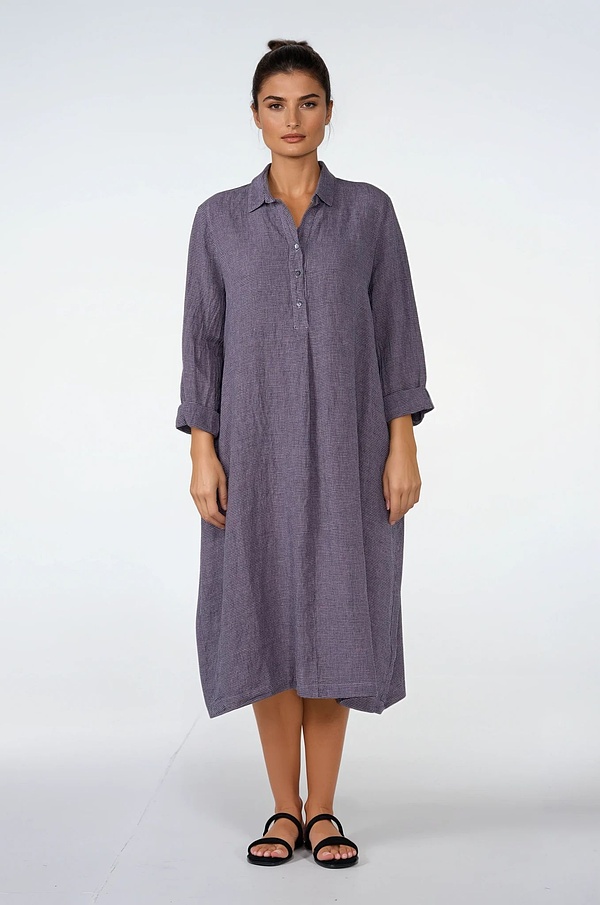 Dress 531 - Small Gingham Check on Pure Linen - 330ROSEWOOD - 10250110154