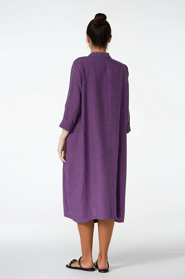 Dress 531 - Small Gingham Check on Pure Linen - 370PURPLE - 10250110154