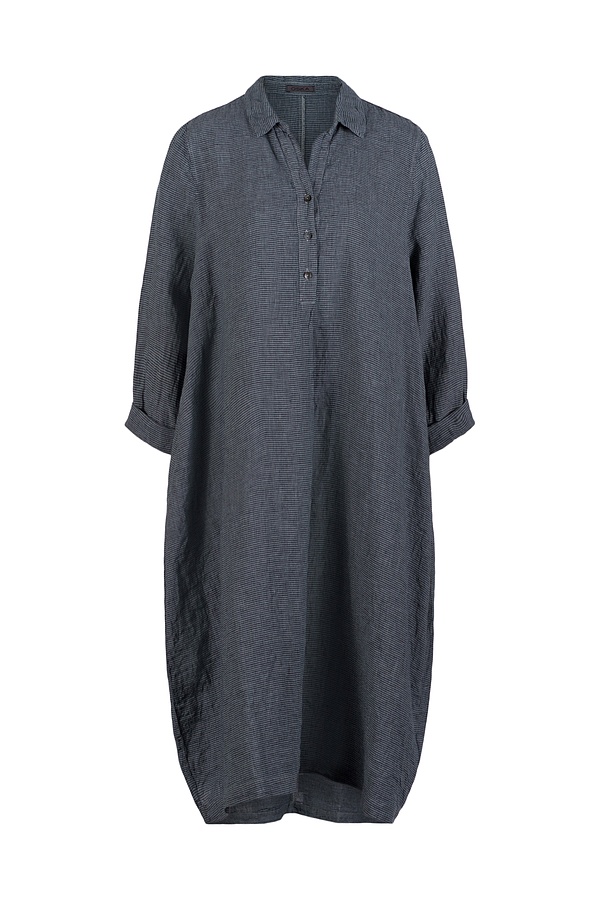 Dress 531 - Small Gingham Check on Pure Linen - 520VAPOUR - 10250110154