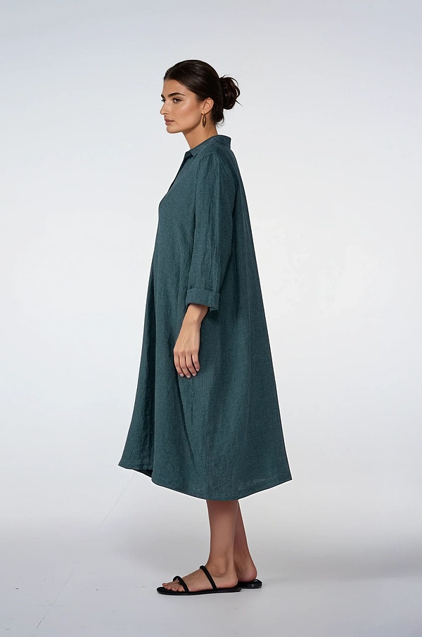 Dress 531 - Small Gingham Check on Pure Linen - 670MINERAL - 10250110154