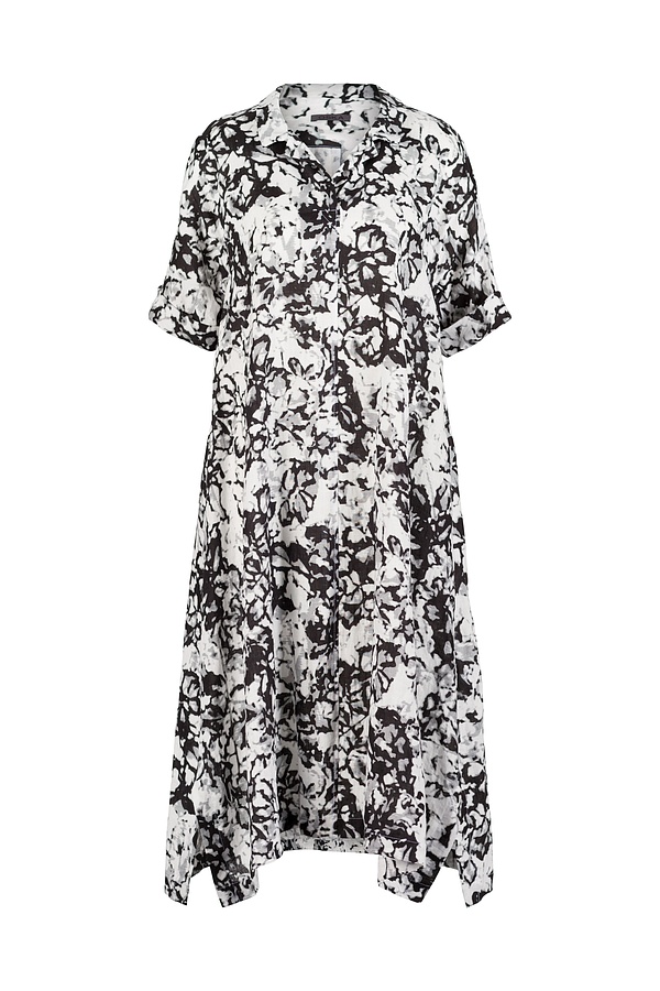 Dress 538 - Garden' Print on Linen - 990BLACK - 10250110163
