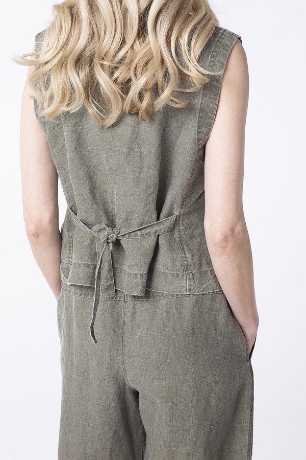 Gilet 302 wash - 100 % lin - 773KHAKI - 10230110168