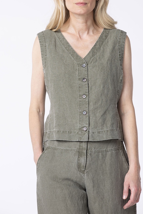 Gilet 302 wash - 100 % lin - 773KHAKI - 10230110168