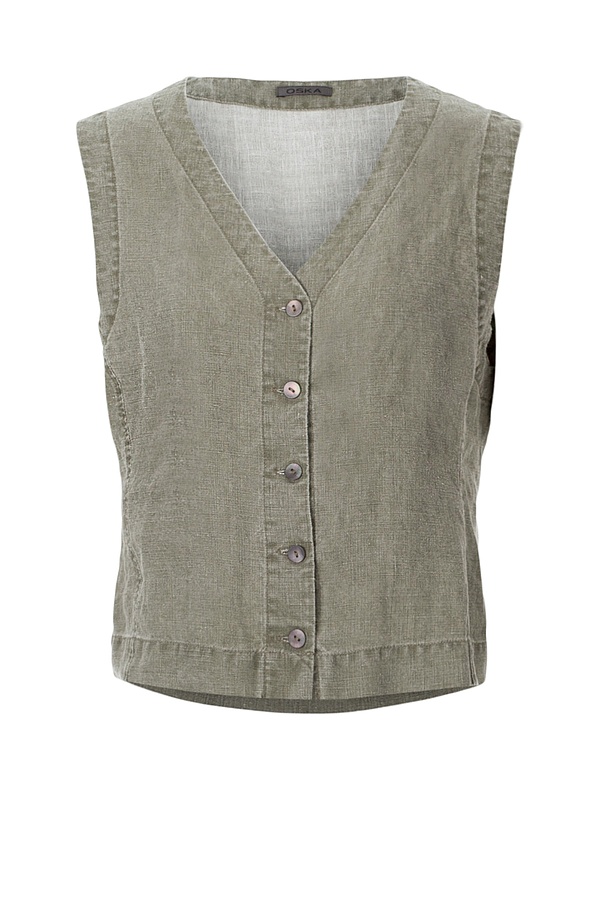 Gilet 302 wash - 100 % lin - 773KHAKI - 10230110168