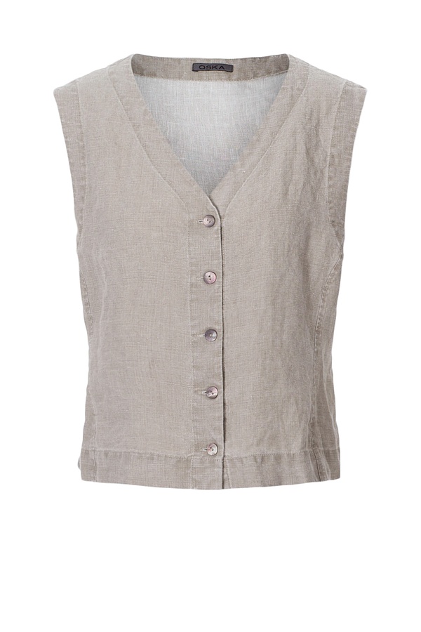 Gilet 302 wash - 100 % lin - 833SAND - 10230110168