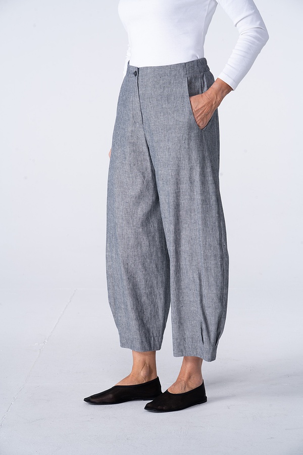 Hose 536 - Leinen-Baumwoll Chambray - 490NAVY - 10250110135