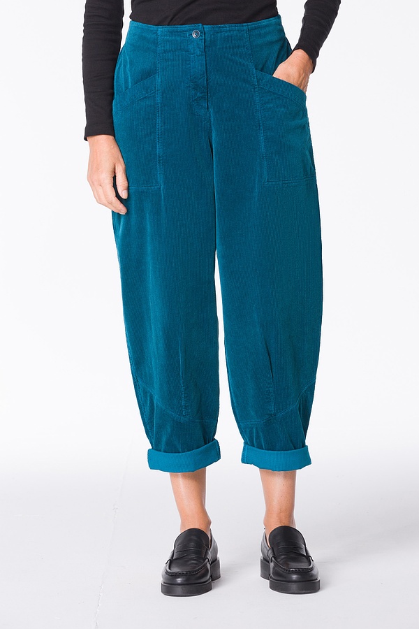 Trousers Eskalla 332 / Cotton cord with stretch content 562TEAL