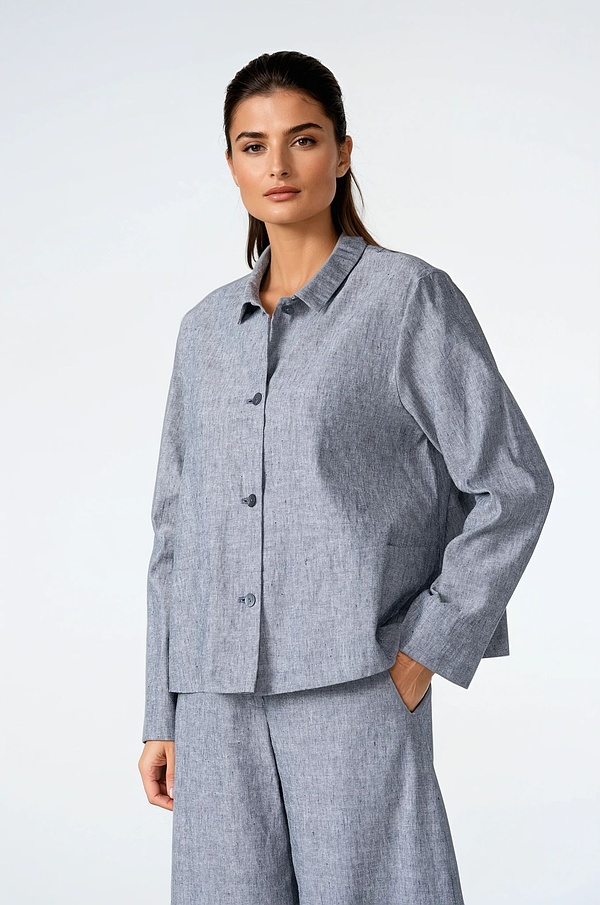 Jacke 516 - Leinen-Baumwoll Chambray - 490NAVY - 10250110094